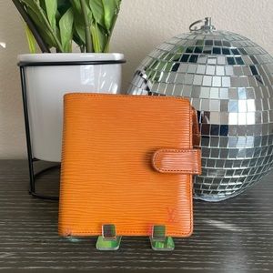 Authentic Louis Vuitton Orange Epi Compact Wallet